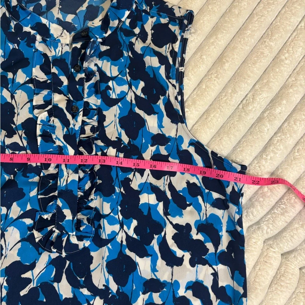 J. Crew Navy and White Floral Sleeveless Top